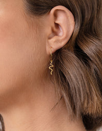 Gold Plated Sterling Silver Snake Hoop Earrings - link has visual effect only