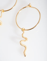 Gold Plated Sterling Silver Snake Hoop Earrings - link has visual effect only