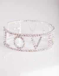 Silver Diamante Love Cuff - link has visual effect only