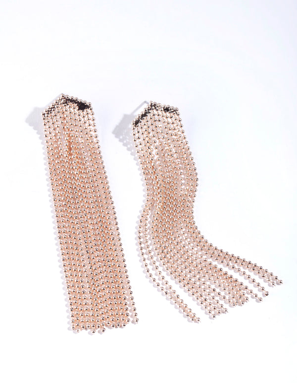 Rose Gold Chain Tassel Earrings