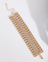 Gold Diamante Circle Disc Bracelet - link has visual effect only