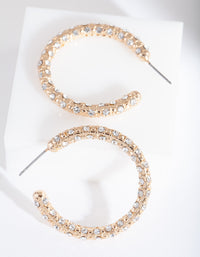 Gold Textured Classic Hoop Earrings - link has visual effect only