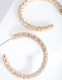 Gold Textured Classic Hoop Earrings - link has visual effect only