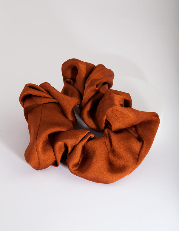 Rust Satin Oversized Scrunchie