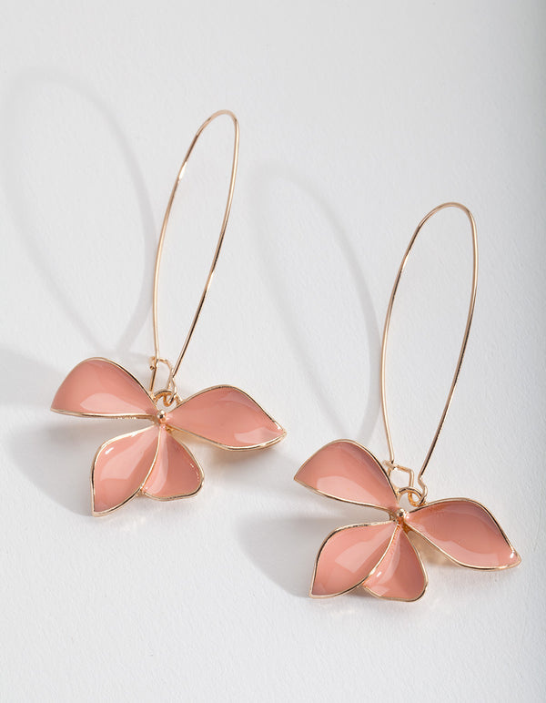 Blush Enamel Flower Earrings