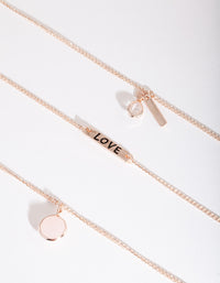 Rose Gold Love Charm Bracelet Pack - link has visual effect only