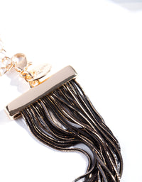 Black & Gold Dia Cut Chain Bracelet - link has visual effect only