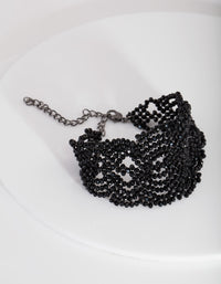 Black Lace Bead Bracelet - link has visual effect only