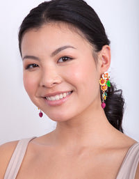 Multi Fruit Flower Earrings - link has visual effect only