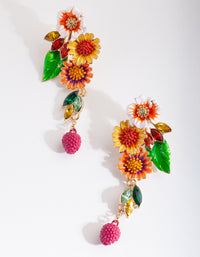 Multi Fruit Flower Earrings - link has visual effect only