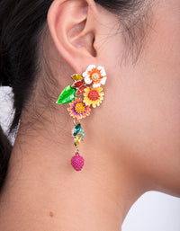 Multi Fruit Flower Earrings - link has visual effect only