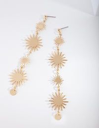 Gold Celestial Sun Drop Earrings - link has visual effect only