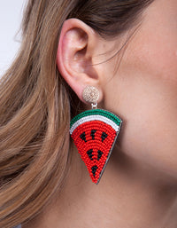 Red Watermelon Slice Earrings - link has visual effect only