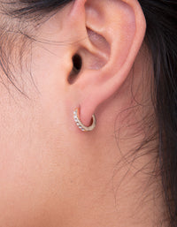 Gold Diamante Huggie Earrings - link has visual effect only