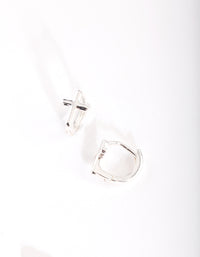 Silver Cross Huggie Earrings - link has visual effect only