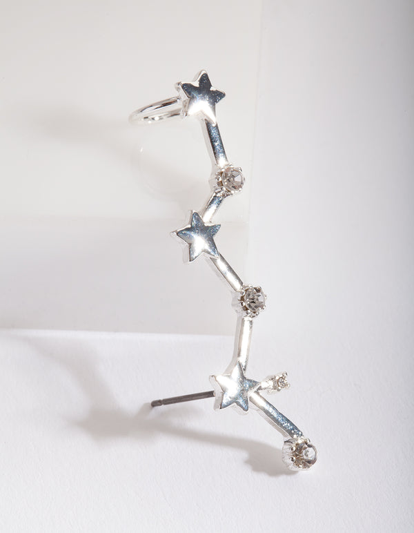 Silver Star Diamante Ear Cuff