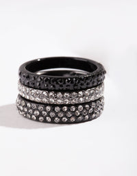 Black Diamante Ring Stack - link has visual effect only