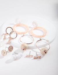 Acrylic & Rose Gold Ring Drop Earring 6-Pack - link has visual effect only