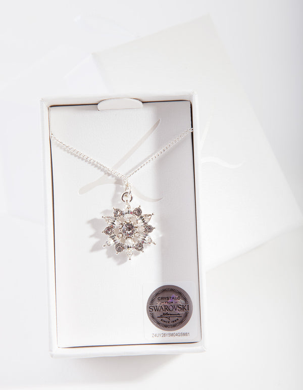 Diamond Simulant Flower Necklace