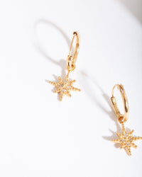 Gold Plated Sterling Silver Star Huggie Earrings - link has visual effect only