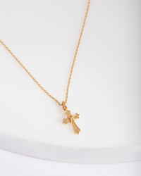 Gold Plated Sterling Silver Cross Necklace - link has visual effect only