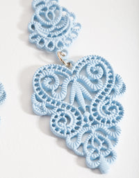 Blue Large Filigree Drop Earrings - link has visual effect only