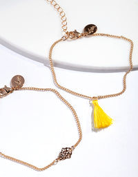 Gold Filigree Tassel Bracelet Pack - link has visual effect only