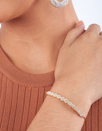 Gold Diamante Ball Toggle Row Bracelet - link has visual effect only