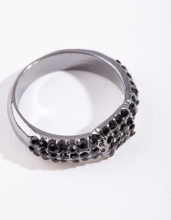 Gunmetal Bling Wrap Ring