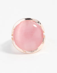 Rose Gold Large Cateye Round Ring - link has visual effect only