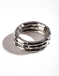 Silver Textured Band 3 Ring Pack - link has visual effect only