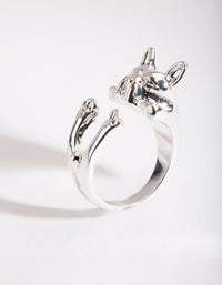 Silver French Bulldog Ring - link has visual effect only