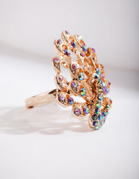 Gold Reflective Peacock Ring - link has visual effect only