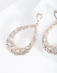 Rose Gold Statement Diamante Earrings - link has visual effect only