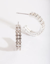 Silver Mini Diamante Hoop Earrings - link has visual effect only