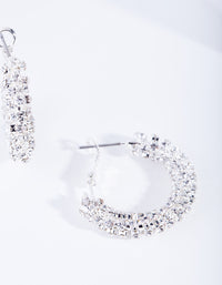 Silver Mini Hoop Cup Chain Earrings - link has visual effect only