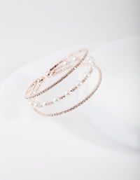 Rose Gold Pearl Diamante Cup Chain Cuff - link has visual effect only