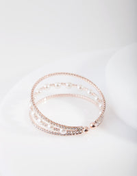 Rose Gold Pearl Diamante Cup Chain Cuff - link has visual effect only