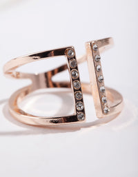 Rose Gold Open Diamante Ring - link has visual effect only