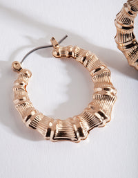 Gold Mini Bamboo Hoop Earrings - link has visual effect only