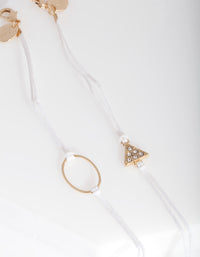 Gold Diamante Triangle Circle Bracelet Pack - link has visual effect only