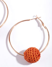 Gold Crochet Ball Hoop Earrings - link has visual effect only