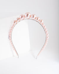 Silver Blush Pearl Graduated Ball Headband - link has visual effect only