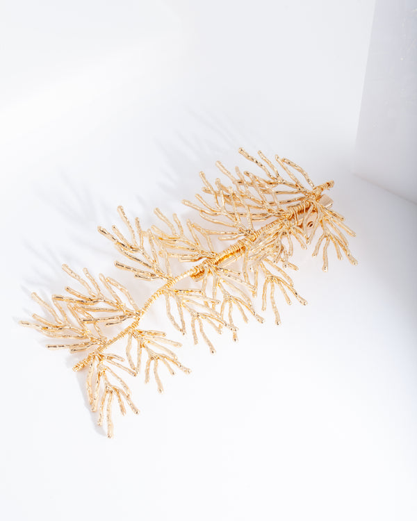 Gold Twig Hair Clip