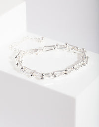 Silver Open Chain Bracelet - link has visual effect only