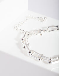 Silver Open Chain Bracelet - link has visual effect only