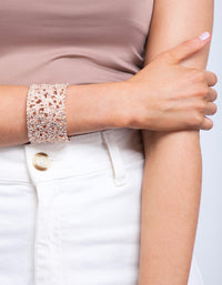 Rose Gold Crater Cuff Bracelet - link has visual effect only