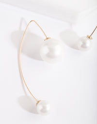 Gold Double Pearl Bead Earrings - link has visual effect only