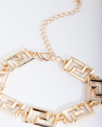 Gold Maze Chain Bracelet - link has visual effect only