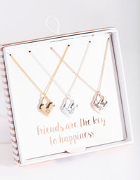 Mixed Metal Love Locks Necklace Pack - link has visual effect only